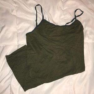 Olive green long camisole